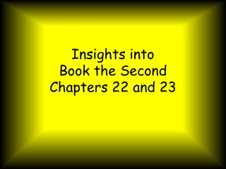 insights into book the second chapters 22 and 23