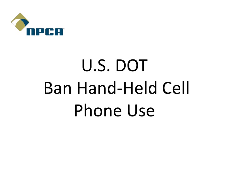 u s dot ban hand held cell phone use