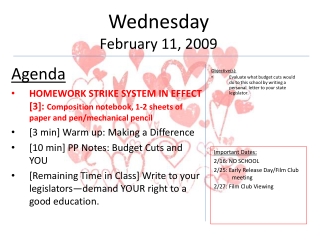 Wednesday February 11, 2009