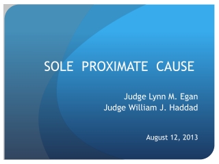 SOLE PROXIMATE CAUSE