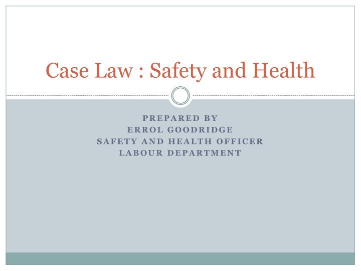 case law safety and health