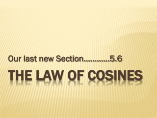 The Law of cosines