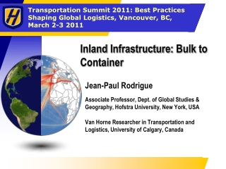 Inland Infrastructure : Bulk to Container