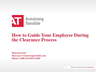 How to Guide Your Employee During the Clearance Process