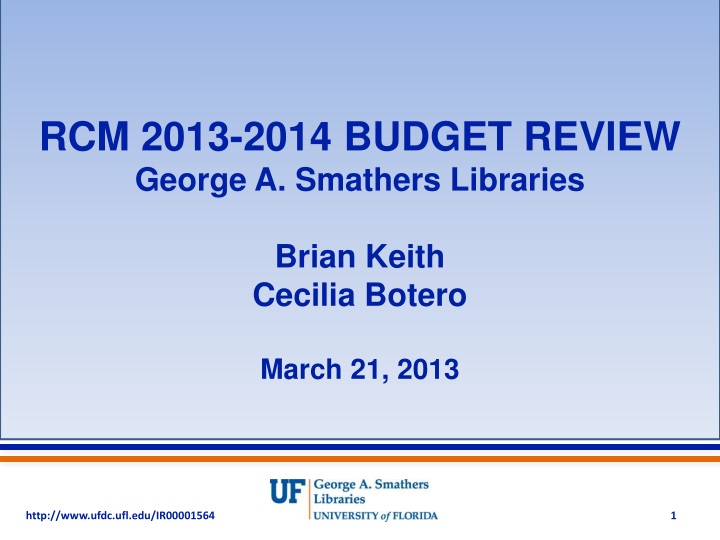 rcm 2013 2014 budget review george a smathers