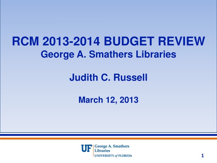 rcm 2013 2014 budget review george a smathers