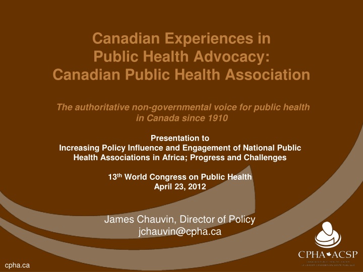 canadian experiences in public health advocacy