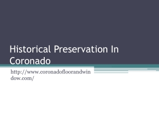 Historical Preservation In Coronado