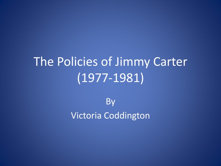 the policies of jimmy carter 1977 1981