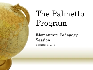 The Palmetto Program Elementary Pedagogy Session