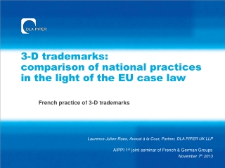 3-D trademarks: comparison of national practices in the light of the EU case law