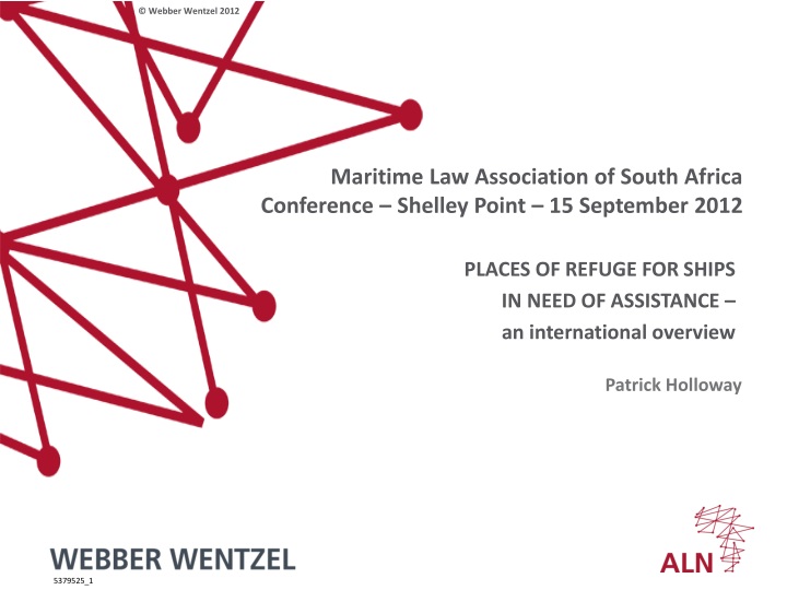 maritime law association of south africa conference shelley point 15 septemb er 2012