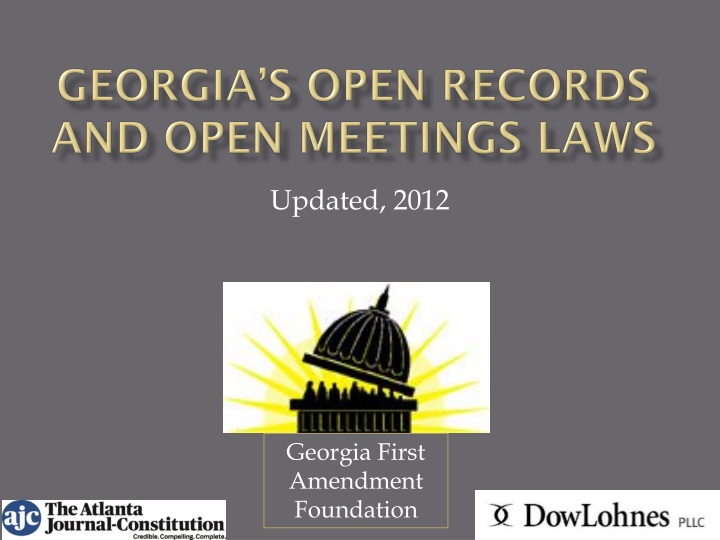 georgia s open records and open meetings laws