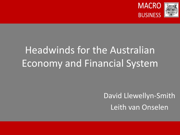 headwinds for the australian economy and financial system