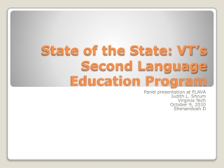 State of the State: VT’s Second Language Education Program