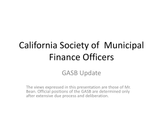 California Society of Municipal Finance Officers