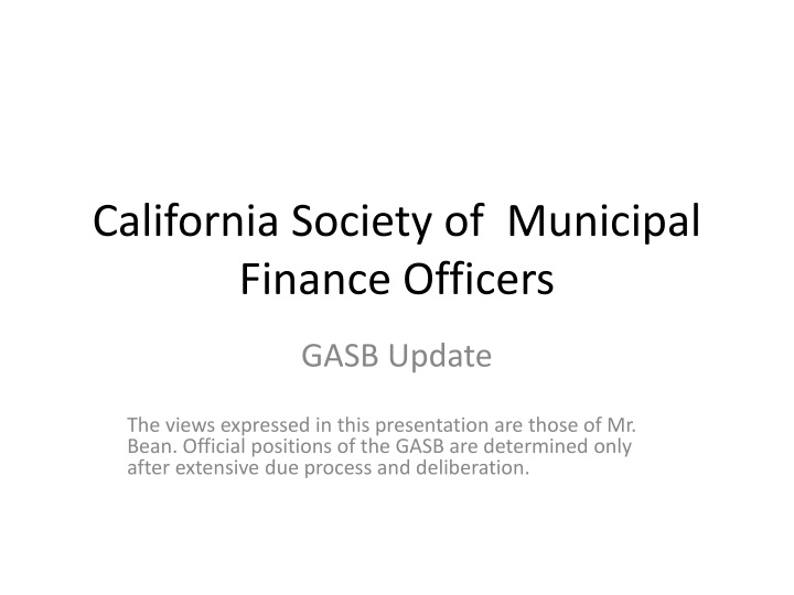 california society of municipal finance officers