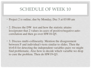 Schedule of Week 10