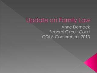 Update on Family Law