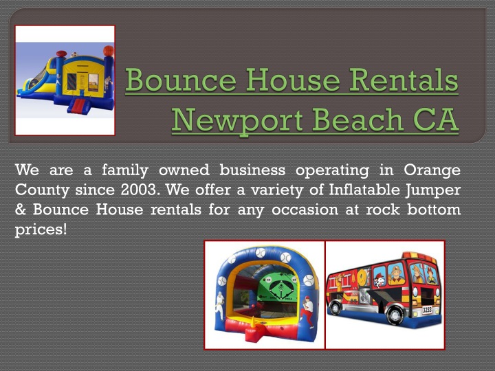 bounce house rentals newport beach ca