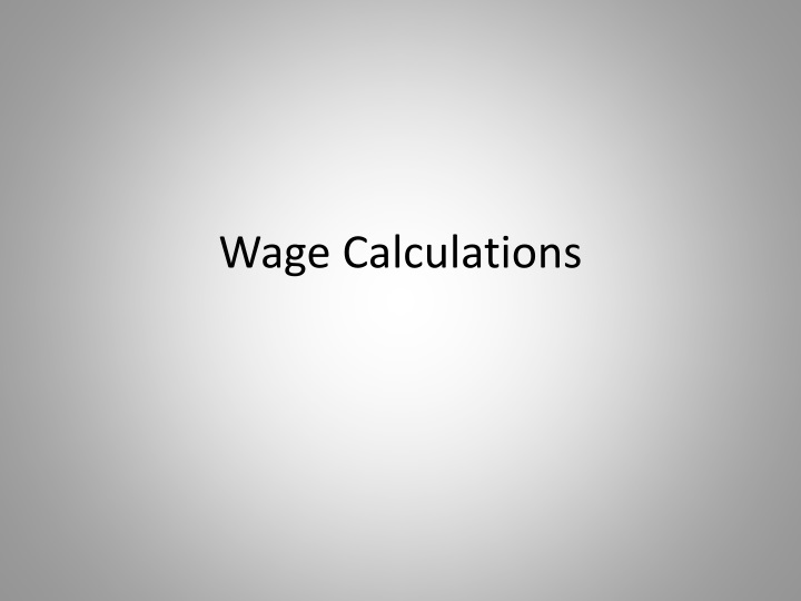 wage calculations
