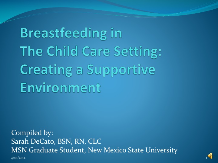 breastfeeding in the child care setting creating a supportive environment