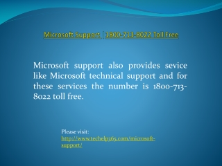 Microsoft Support |1800-713-8022 Toll Free |