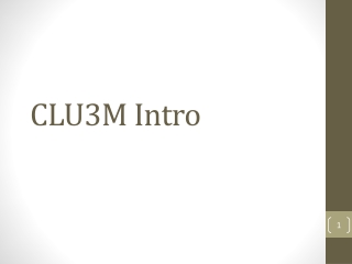 CLU3M Intro