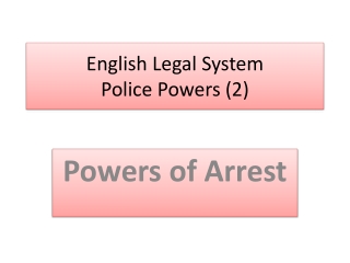 English Legal System Police Powers (2)