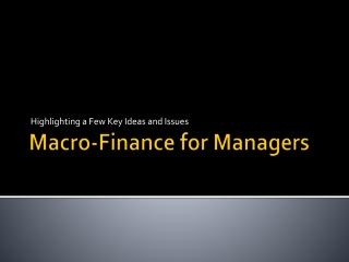 Macro-Finance for Managers