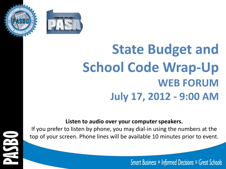 state budget and school code wrap up web forum july 17 2012 9 00 am