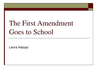 The First Amendment Goes to School