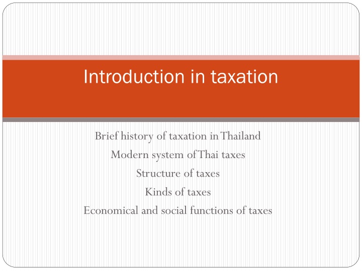 introduction in taxation