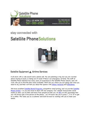 Satellite phone rentals