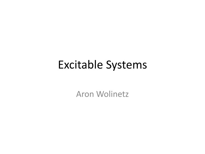excitable systems