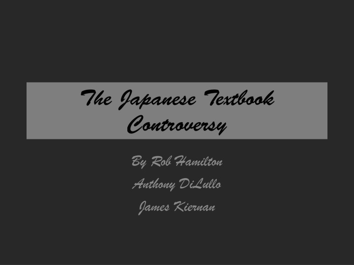 the japanese textbook controversy