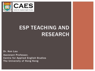 ESP Teaching and Research