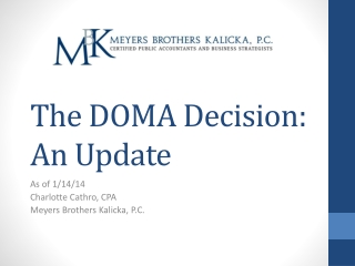 The DOMA Decision: An Update