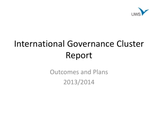 International Governance Cluster Report