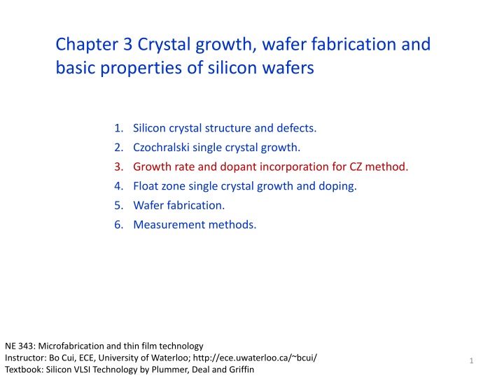 chapter 3 crystal growth wafer fabrication