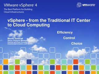 vSphere - from the Traditional IT Center to Cloud Computing