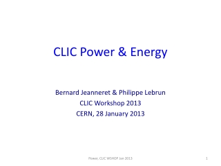 CLIC Power &amp; Energy