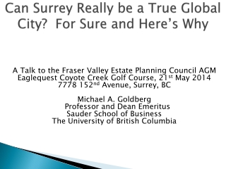 Can Surrey Really be a True Global City? For Sure and Here’s Why