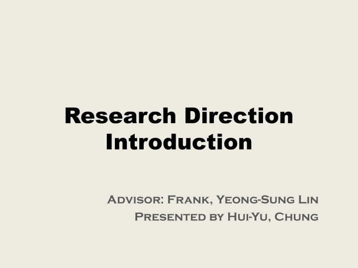 research direction introduction