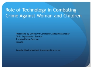 Role of Technology in Combating Crime Against Woman and Children