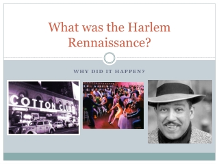What was the Harlem Rennaissance ?