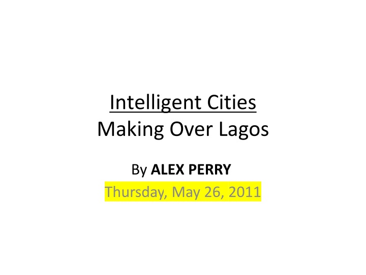 intelligent cities making over lagos
