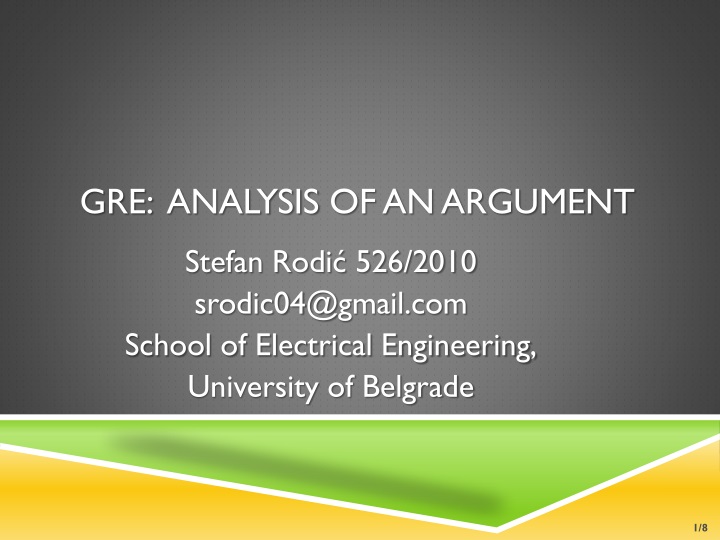 gre analysis of an argument