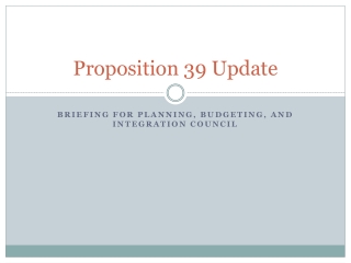 Proposition 39 Update