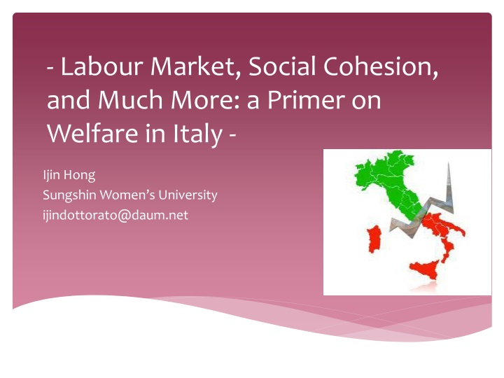 labour market social cohesion and much more a primer on welfare in italy